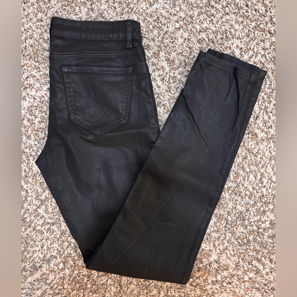 Joe Fresh Ultra Slim Low Rise Denim Jeans - Coated - Black